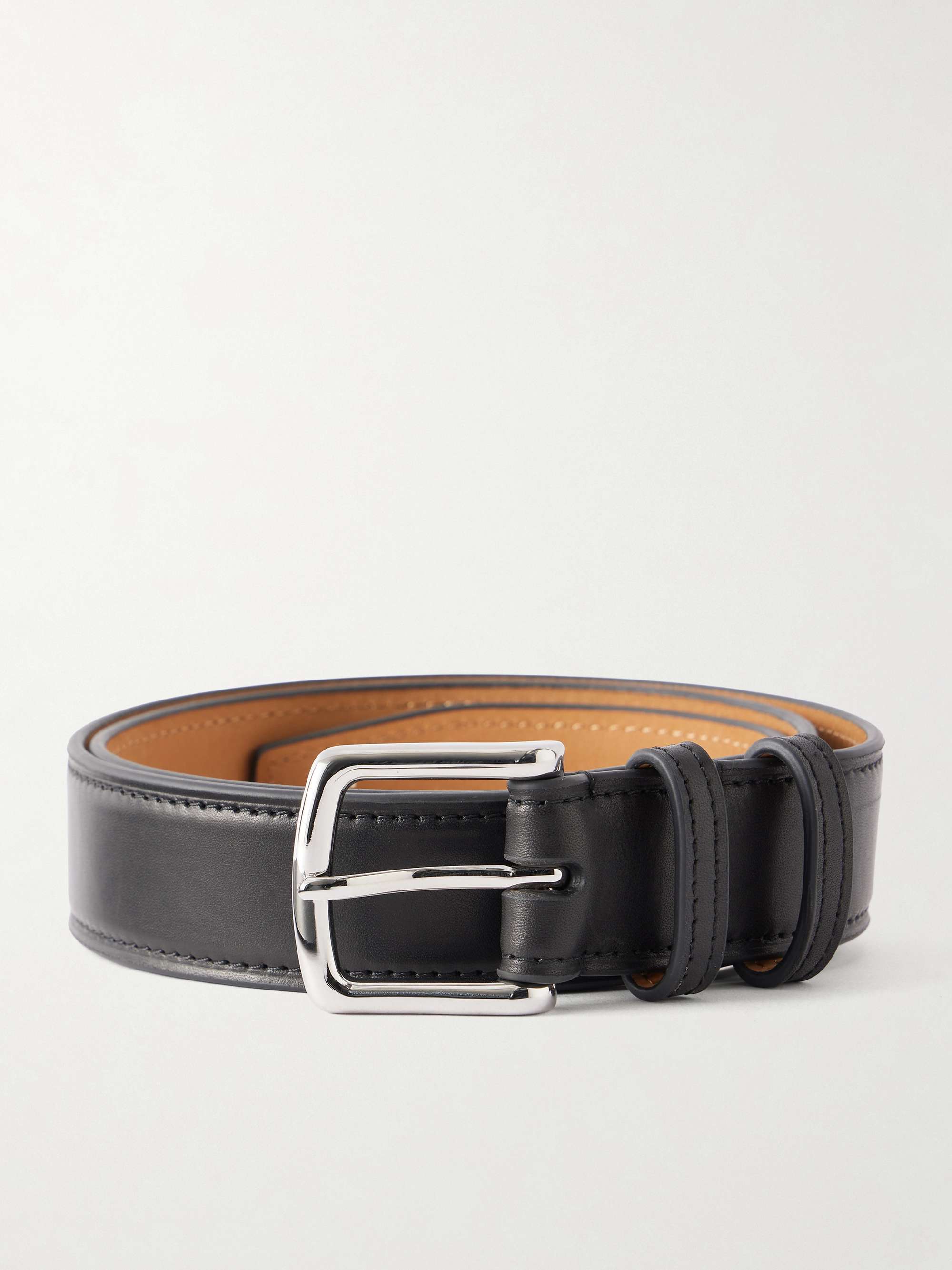 GEORGE CLEVERLEY 3.5cm Brown 1786 Russian Hide Vegetable-Tanned Cross-Grain Leather Belt
