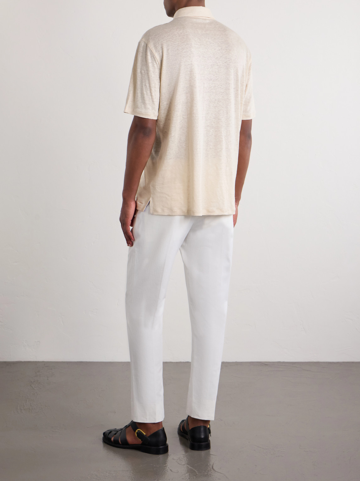 Purple Label - Logo-Embroidered Linen-Jersey Polo Shirt