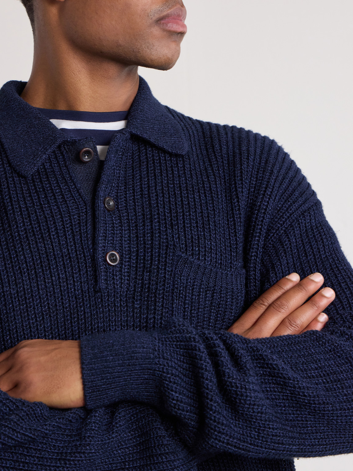 Purple Label - Silk And Linen-Blend Polo Sweater