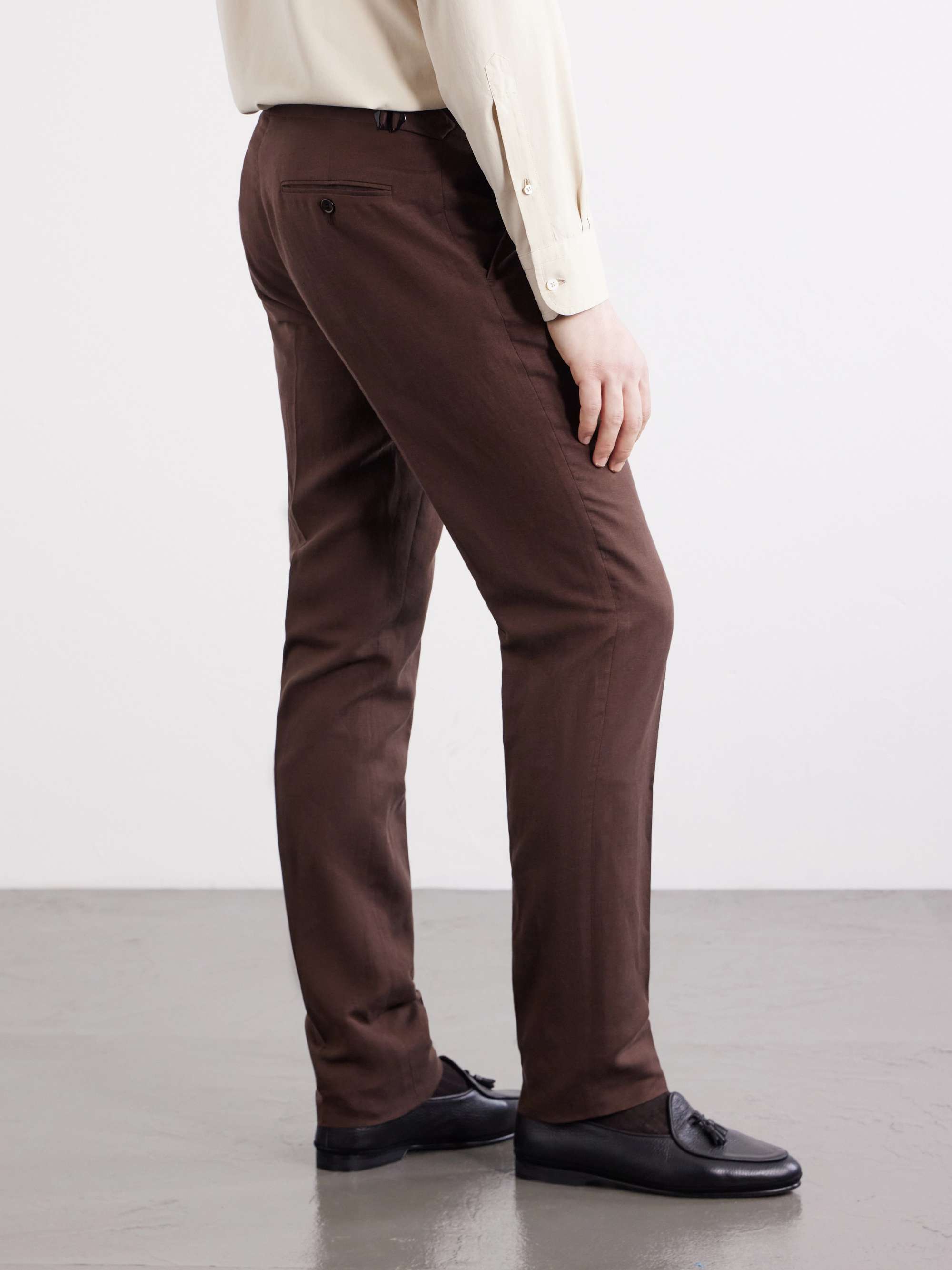 RALPH LAUREN PURPLE LABEL Straight-Leg Silk and Linen-Blend Suit