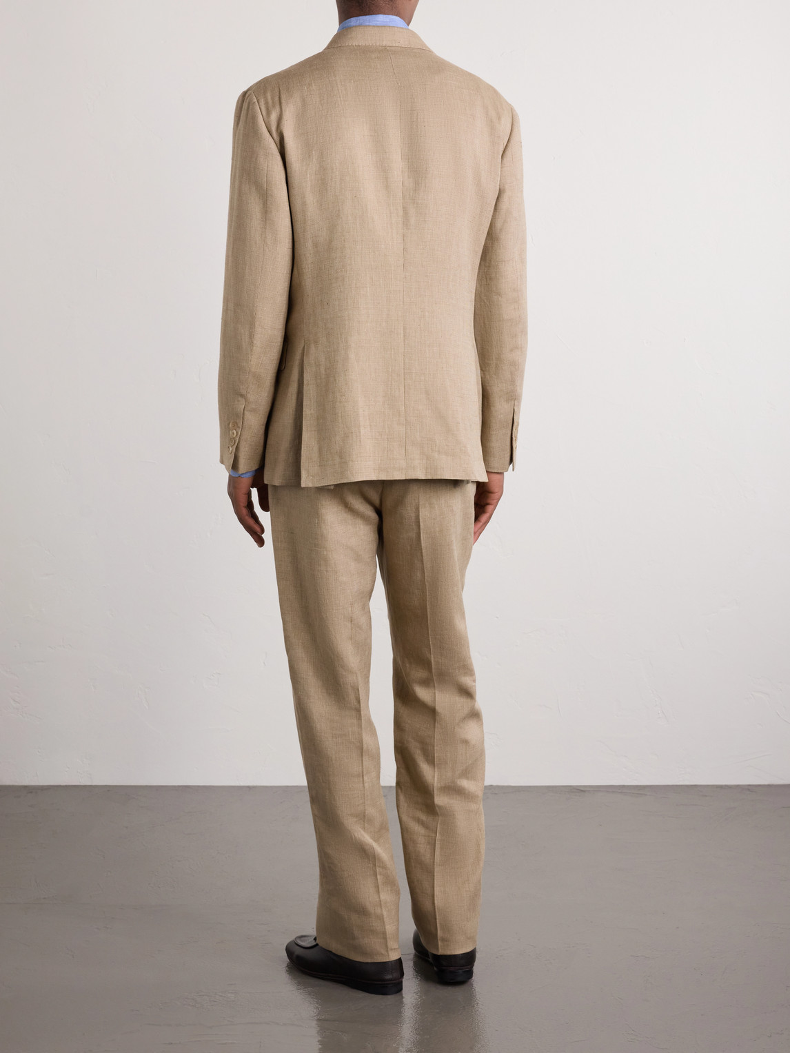  Ralph Lauren Purple Label - Double-breasted Linen, Cotton And Silk-blend Suit Jacket - Men - Neutrals - Uk/us 36 