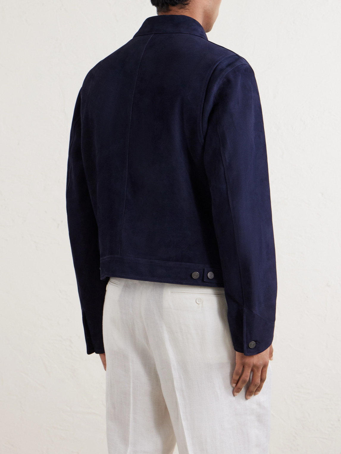 Ralph Lauren Purple Label - Suede Field Jacket - Men - Blue - M 