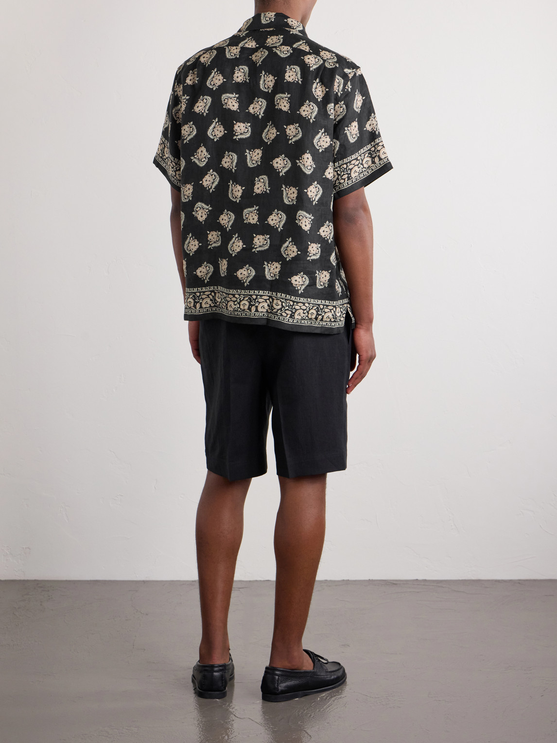Purple Label - Convertible-Collar Paisley-Print Linen
