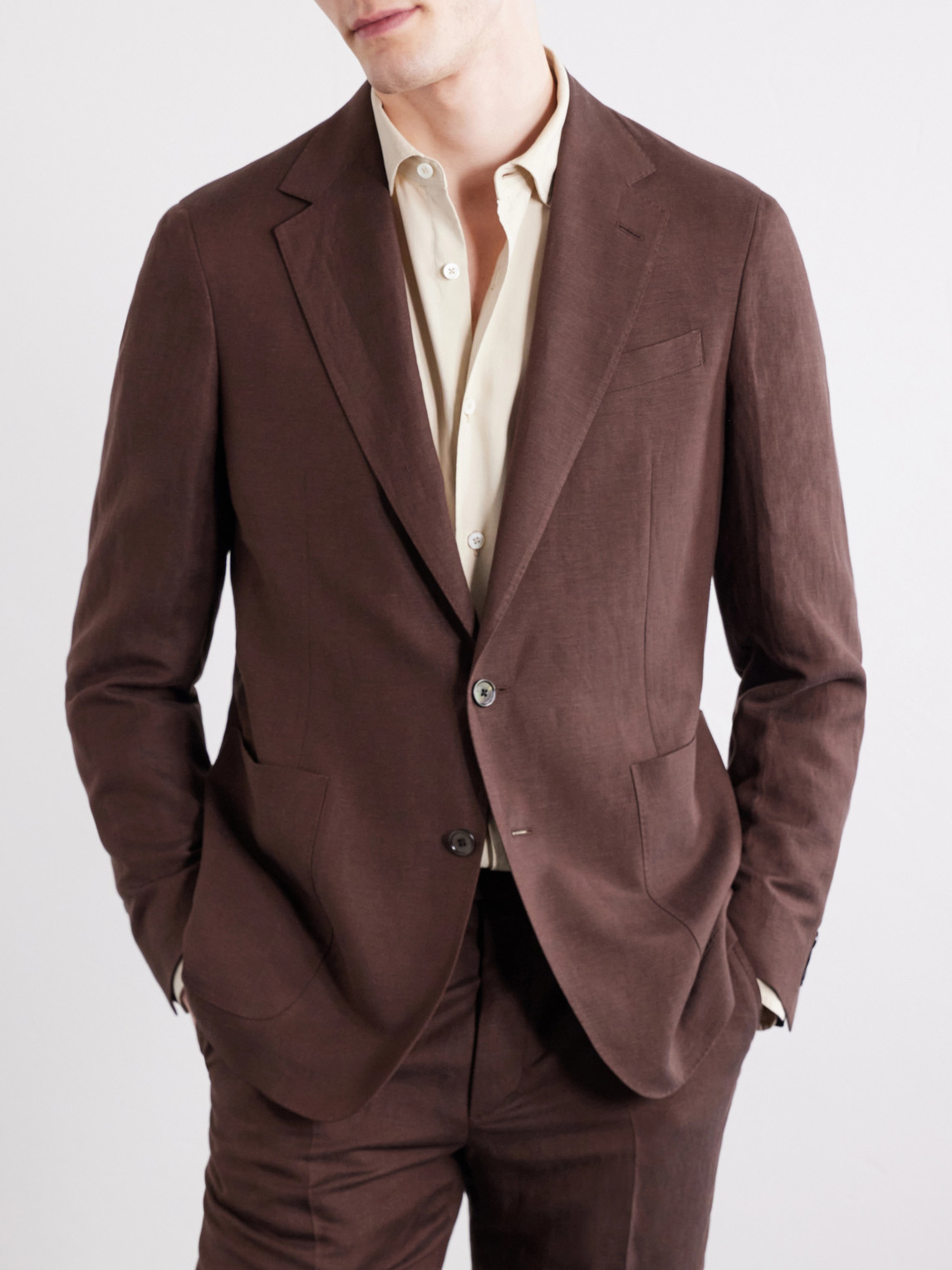 Purple Label - Silk And Linen-Blend Suit Jacket