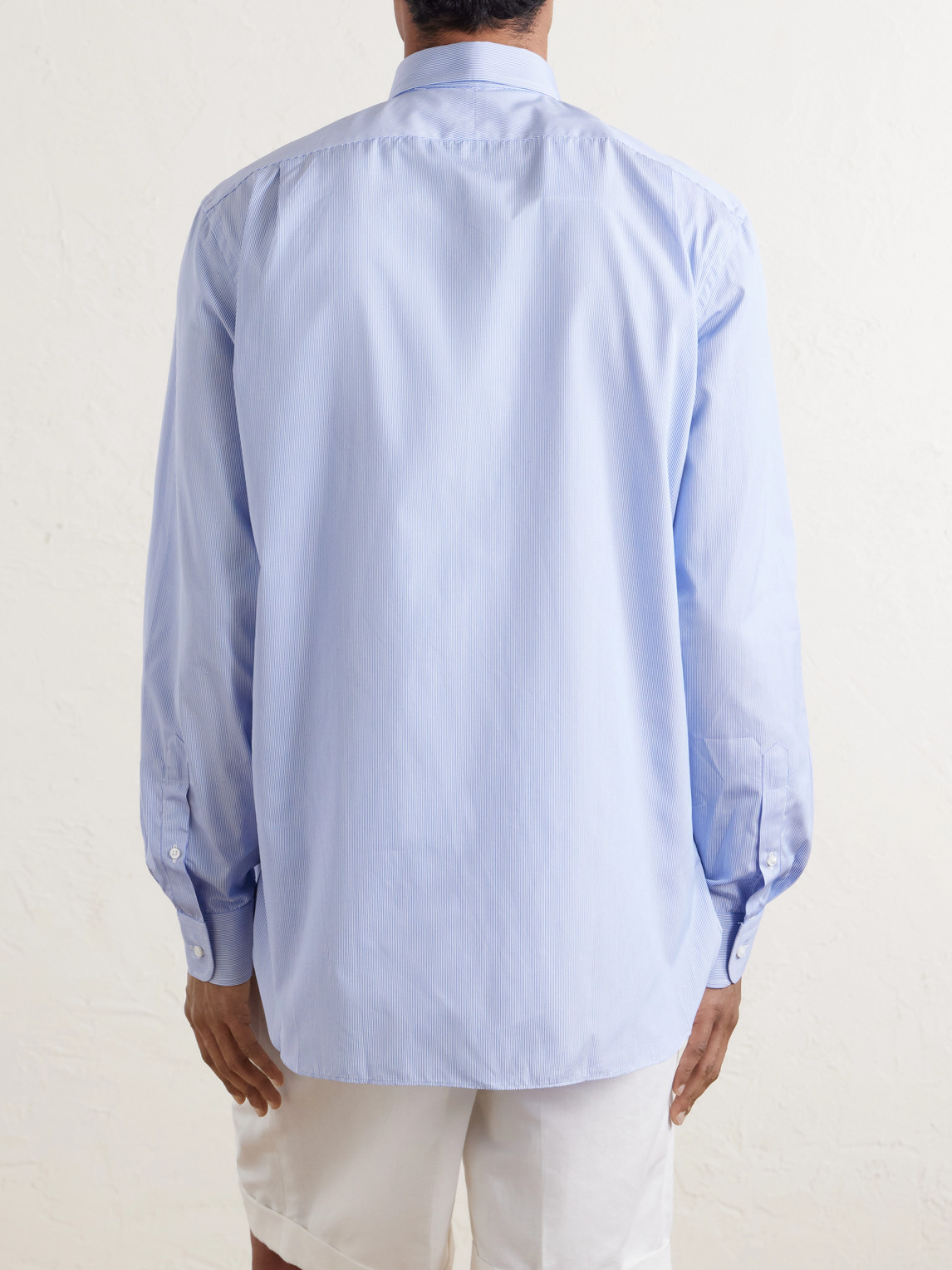 Purple Label - Classic-Collar Striped Cotton-Poplin Shirt