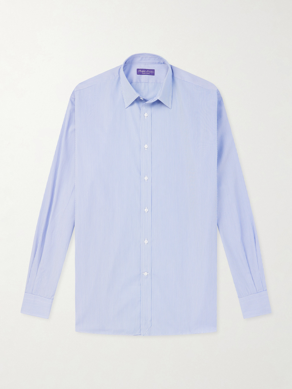 Purple Label - Classic-Collar Striped Cotton-Poplin Shirt