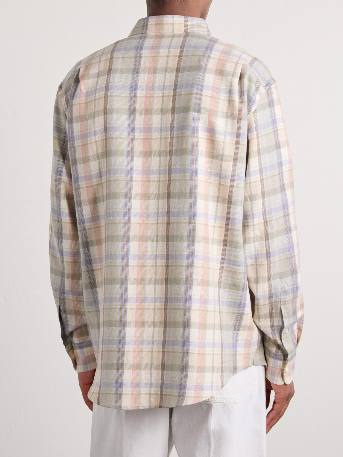 Purple Label - Checked Hemp And Cotton-Blend Twill Shirt