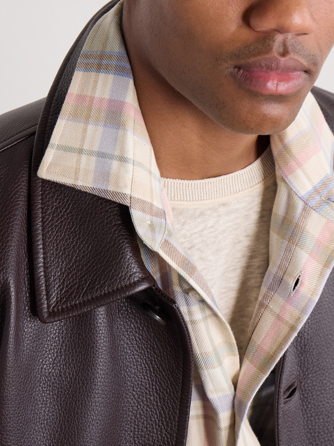 Purple Label - Checked Hemp And Cotton-Blend Twill Shirt