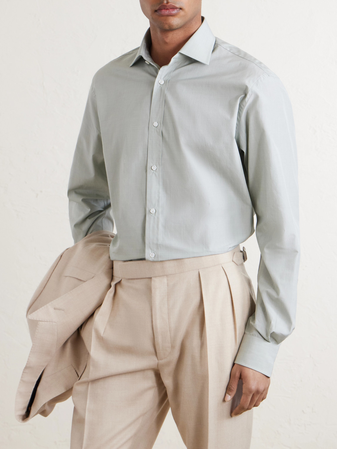 Purple Label - Cutaway-Collar Cotton-Poplin Shirt