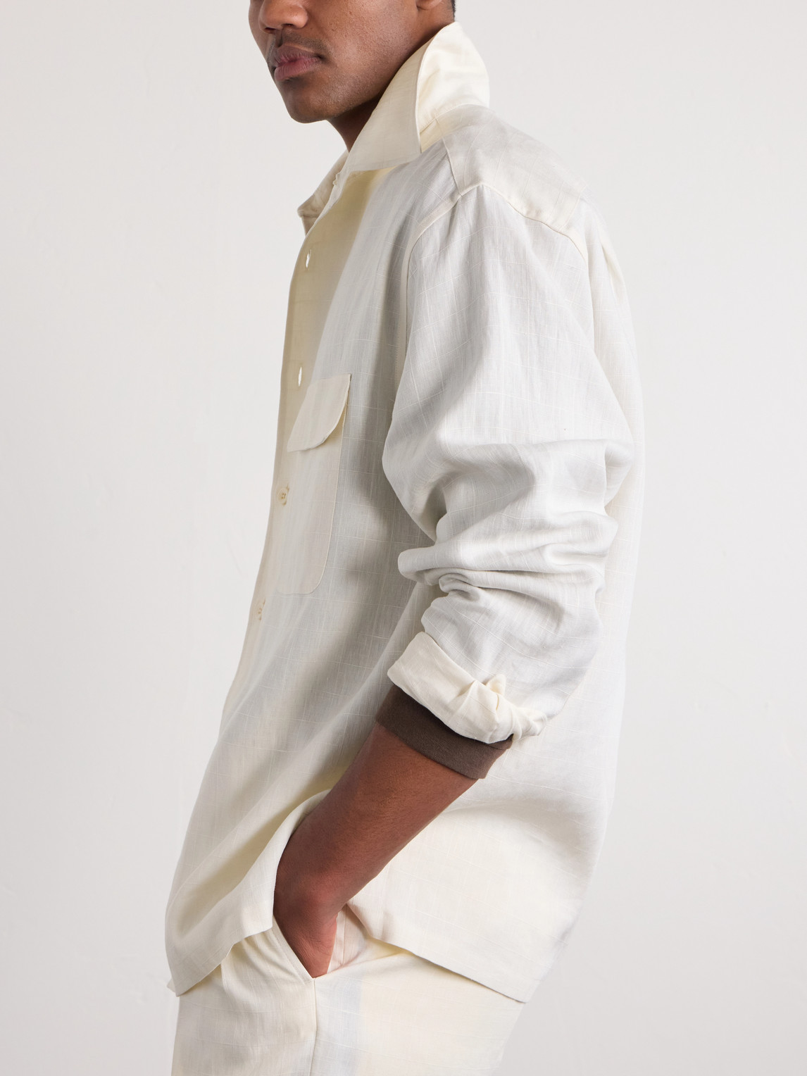Purple Label - Checked Linen Shirt