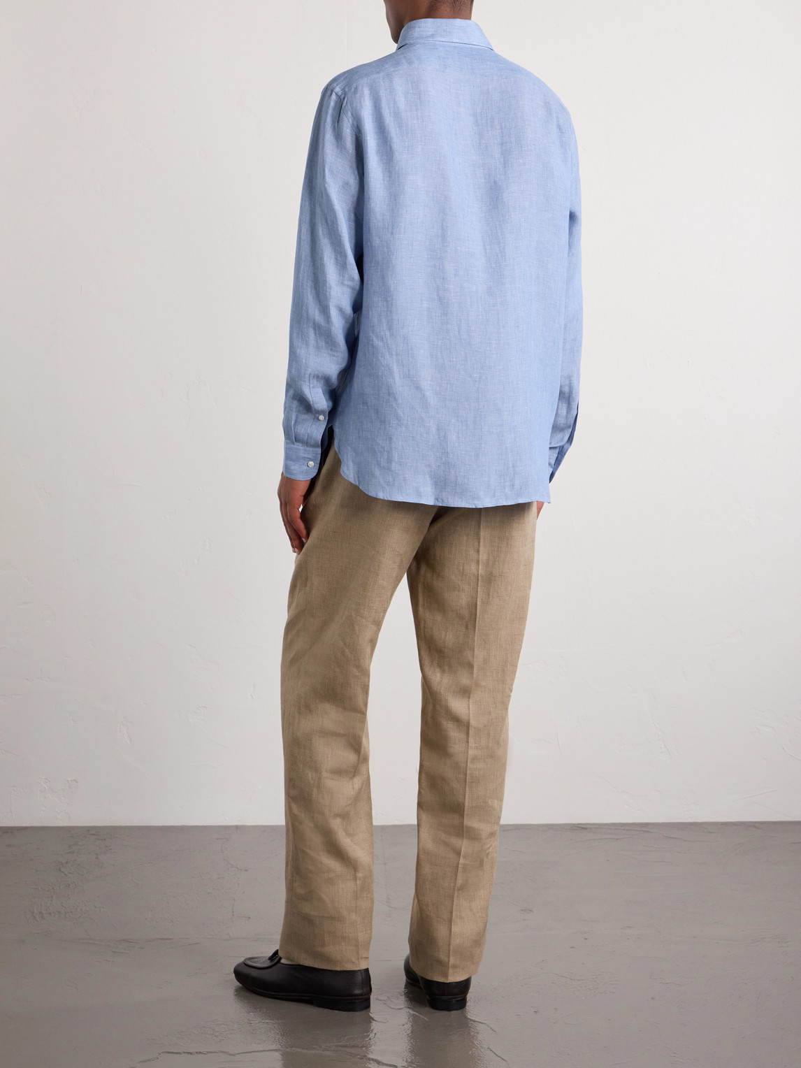 Purple Label - Camp-Collar Linen-Chambray Shirt