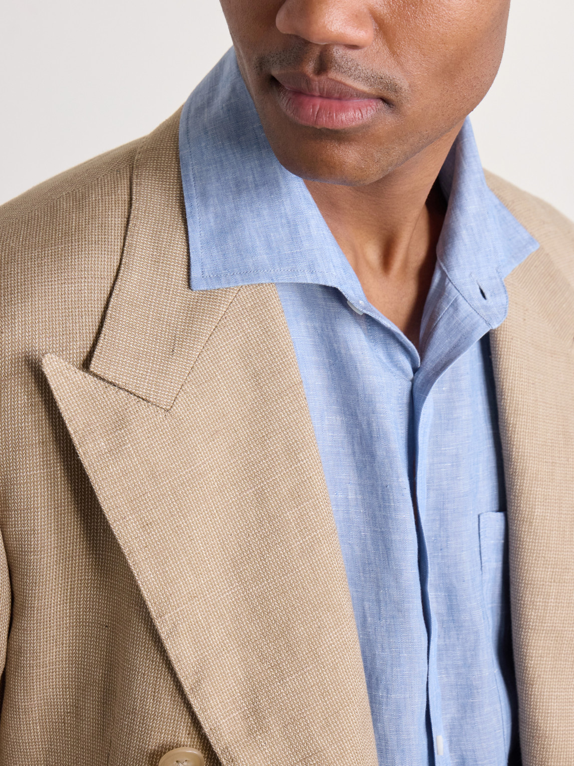 Purple Label - Camp-Collar Linen-Chambray Shirt