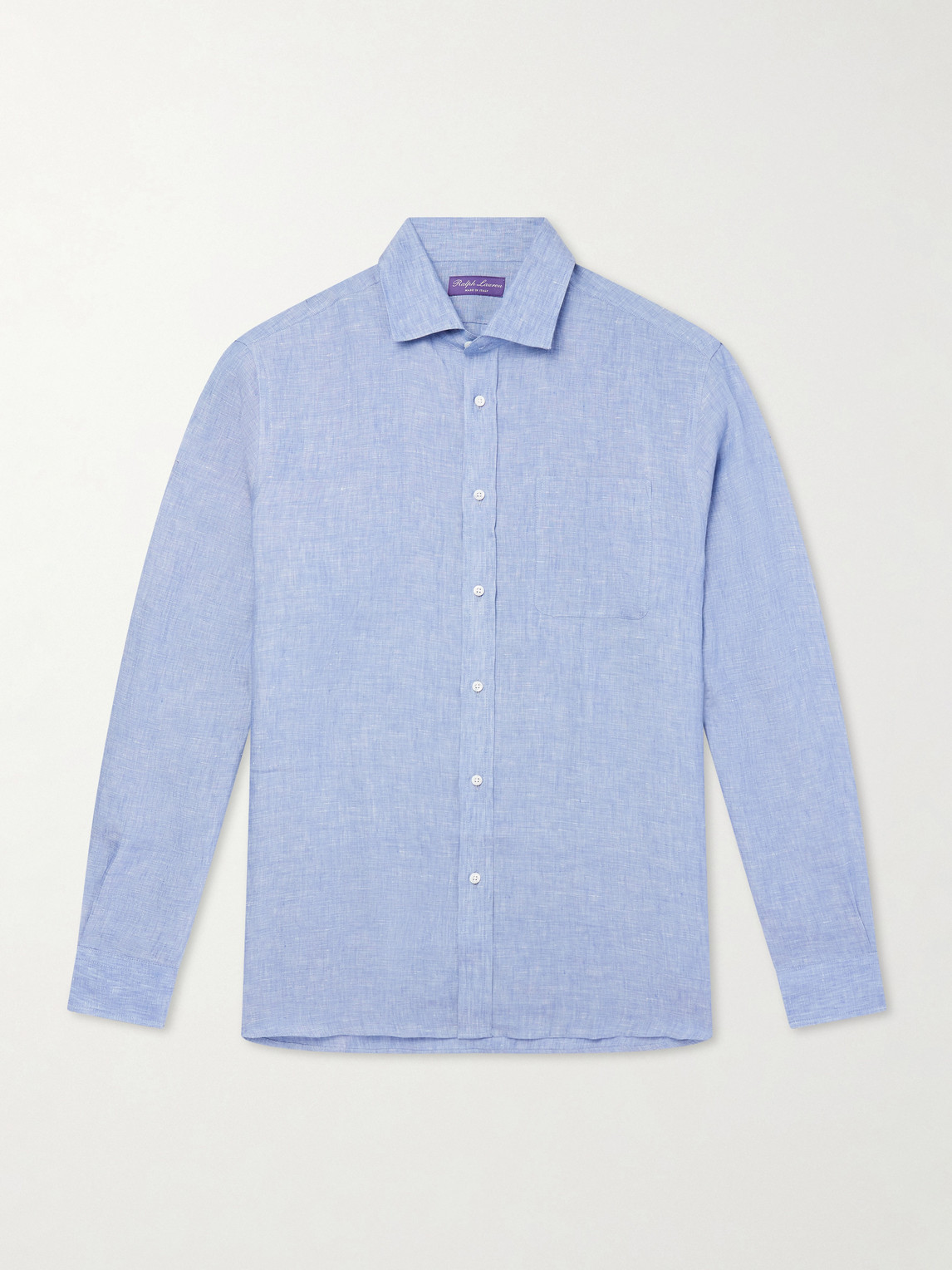 Ralph Lauren Purple Label Camp-Collar Linen-Chambray Shirt - Men