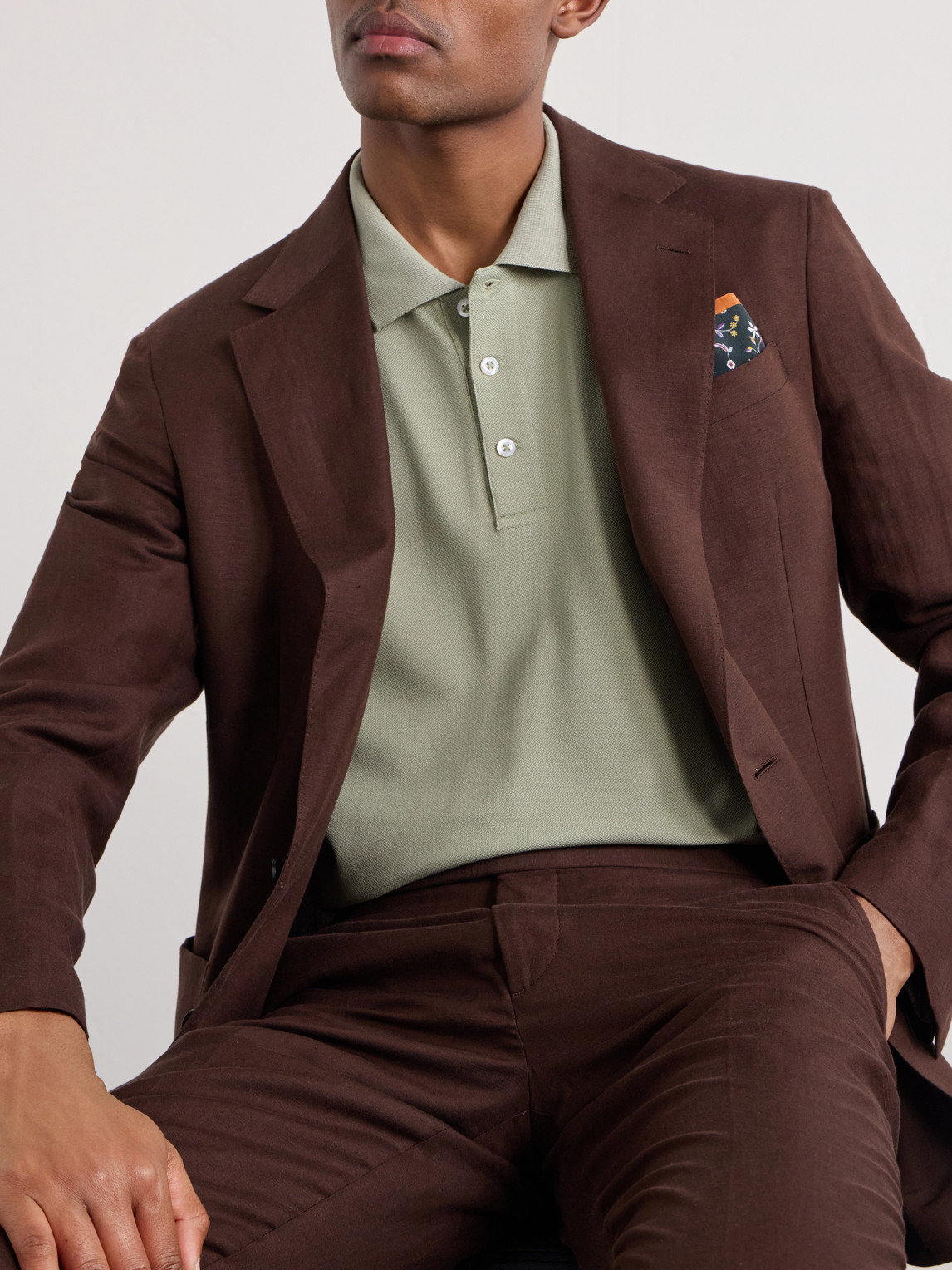 Purple Label - Logo-Embroidered Cotton-Piqué Polo Shirt