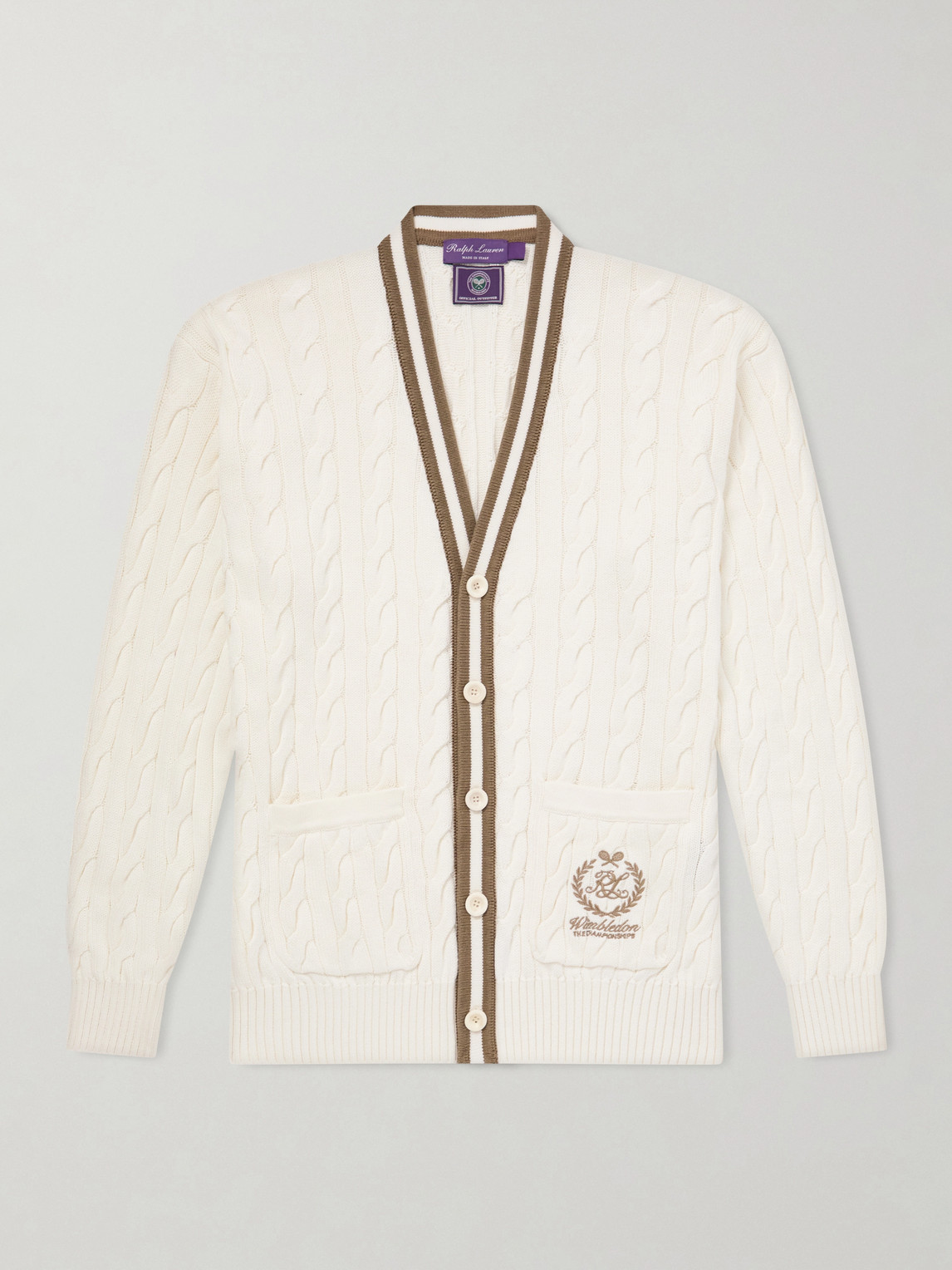 Ralph Lauren Purple Label Wimbledon Capsule Cotton and Silk Cardigan - Men | Thumbnail 6 Ralph Lauren Purple Label Wimbledon Capsule Cotton and Silk Cardigan - Men | Thumbnail 6