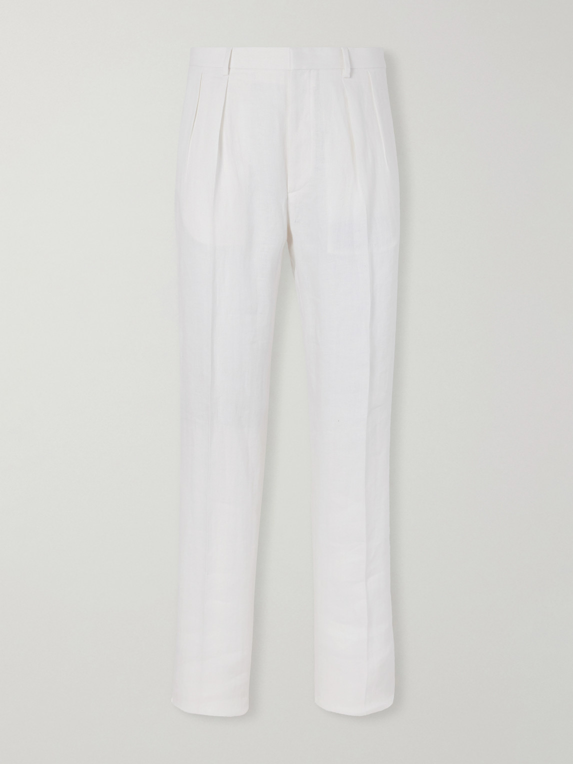 Ralph Lauren Purple Label Straight-Leg Pleated Herringbone Linen Trousers UK/US 34