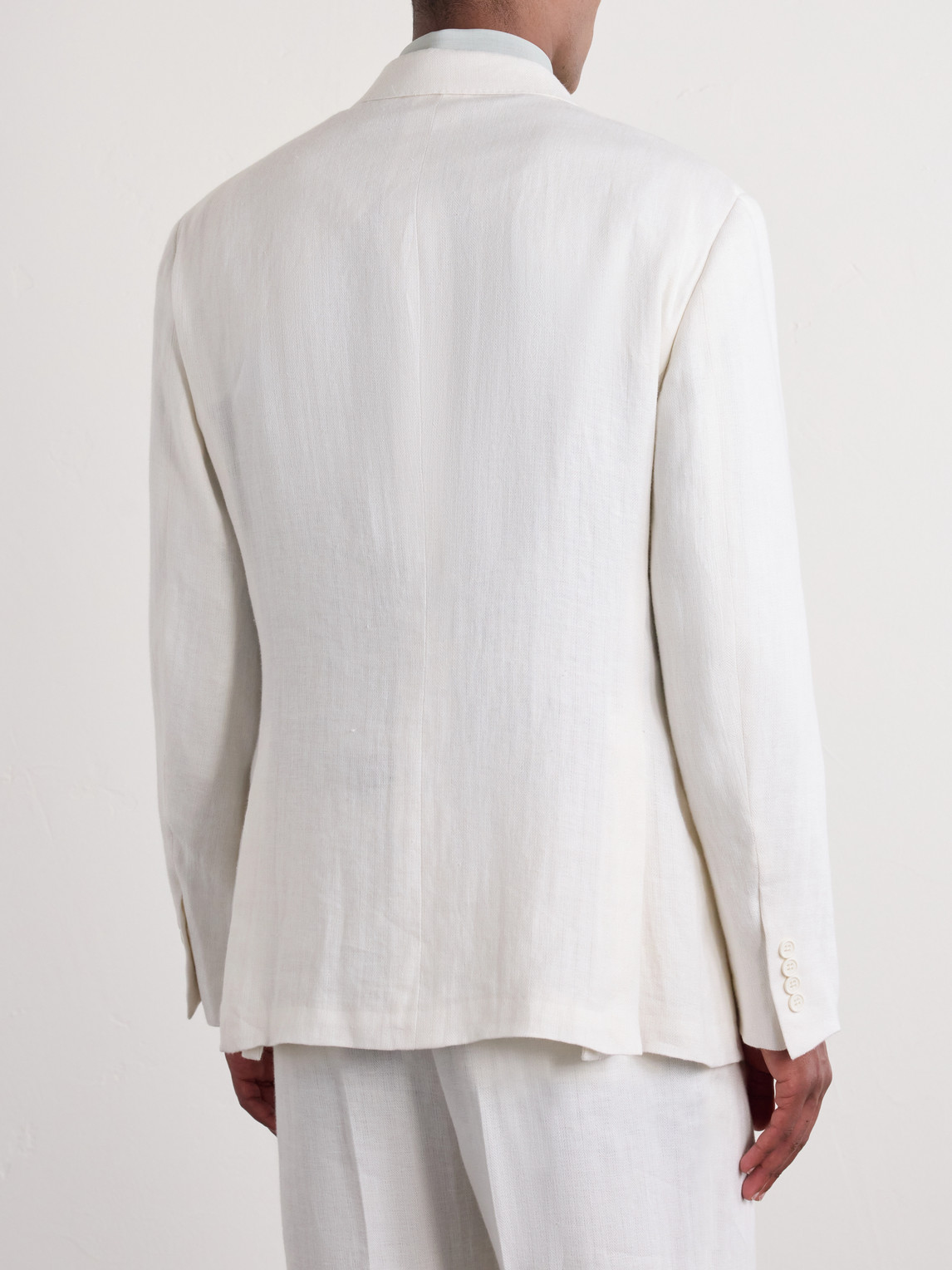 Purple Label - Double-Breasted Herringbone Linen Suit Jacket