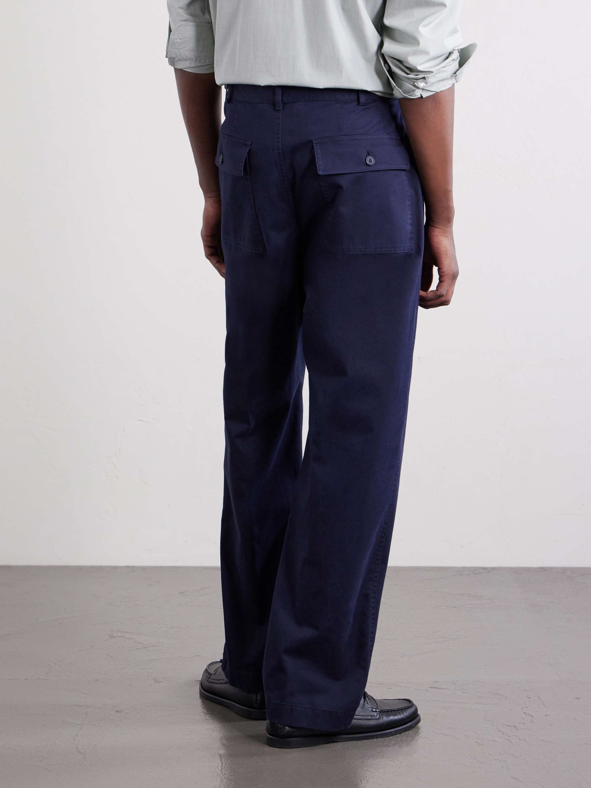 RALPH LAUREN PURPLE LABEL Straight-Leg Cotton-Blend Twill Trousers