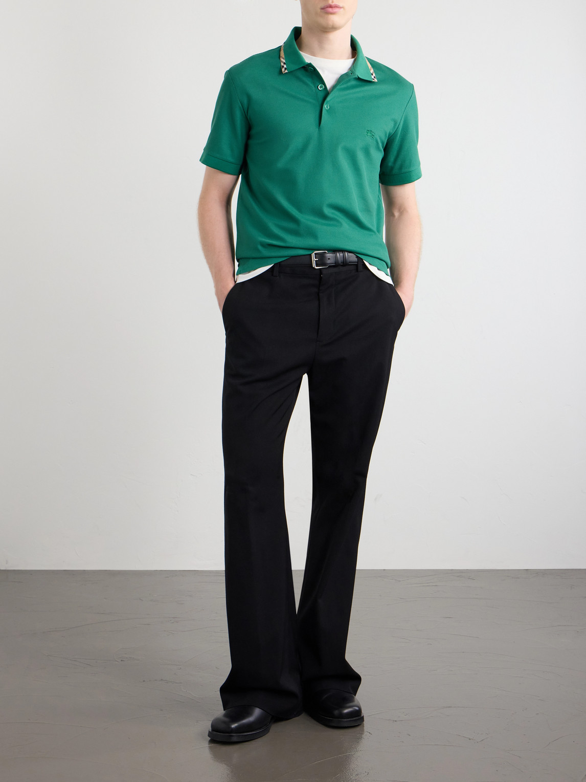 Logo-Embroidered Checked Cotton-Piqué Polo Shirt