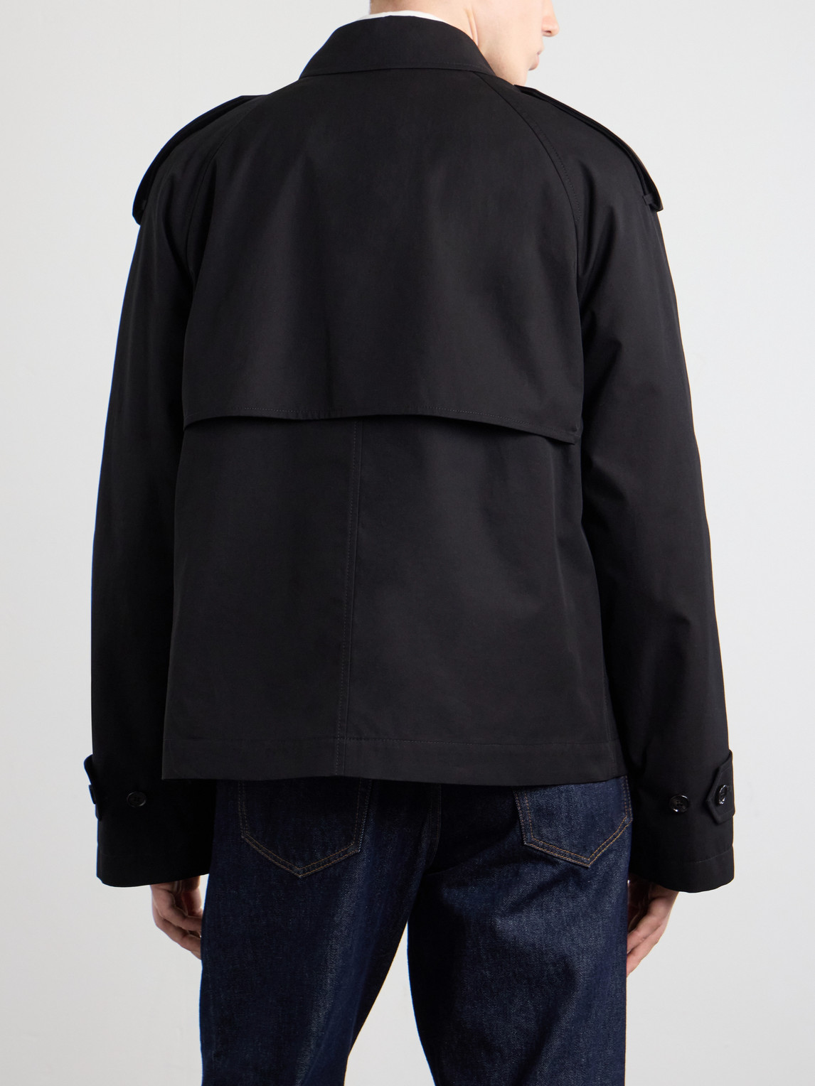 Cropped Cotton-Gabardine Trench Coat