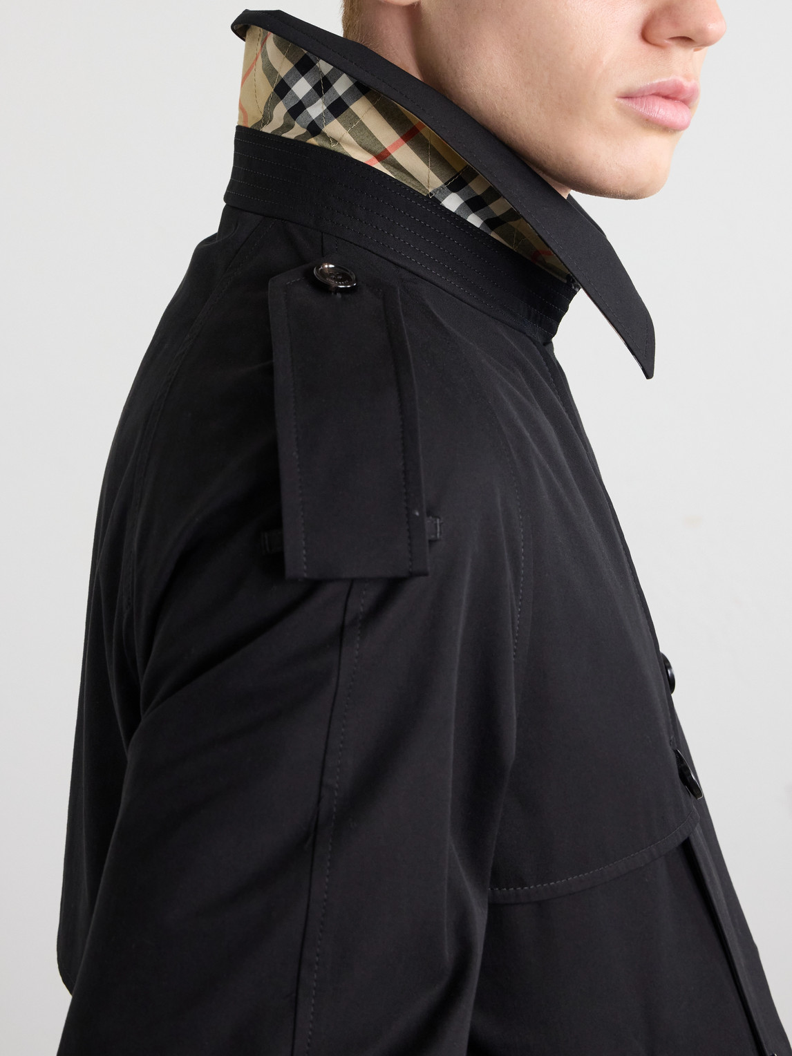 Cropped Cotton-Gabardine Trench Coat