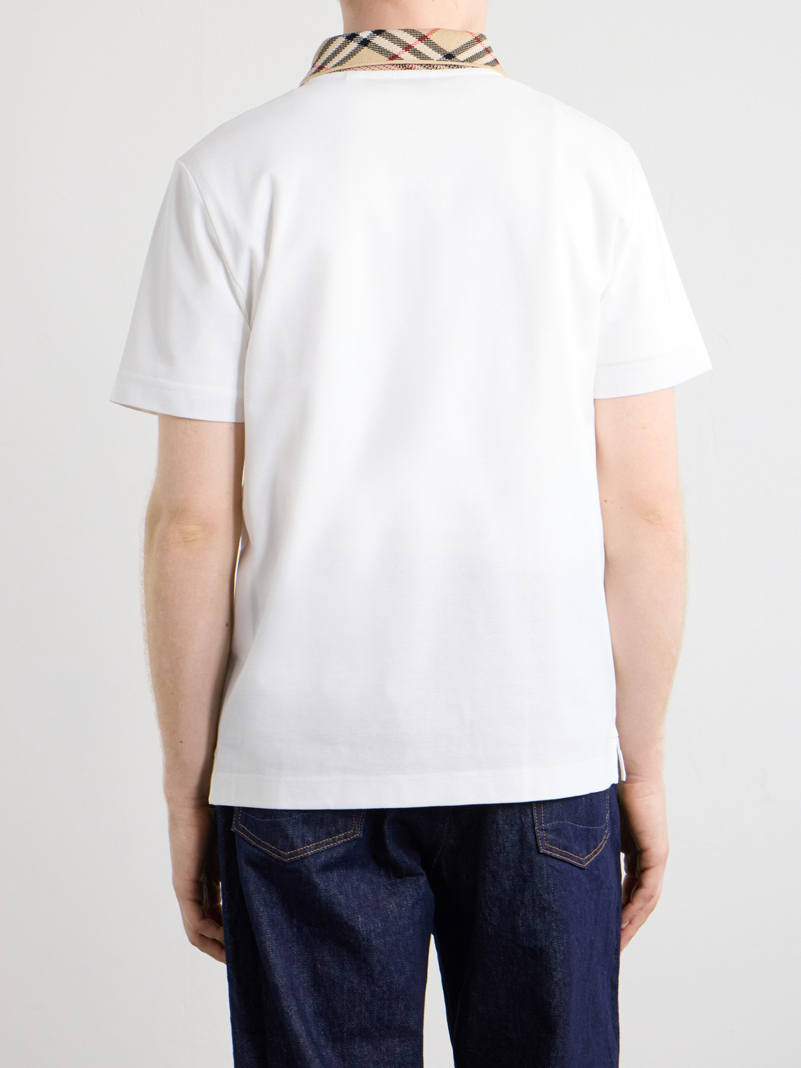 Checked Cotton-Piqué Polo Shirt