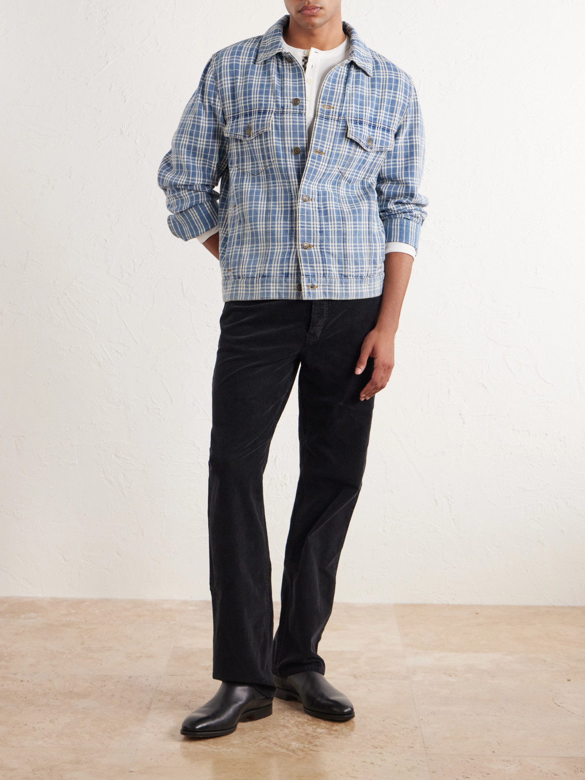 Checked Denim Jacket