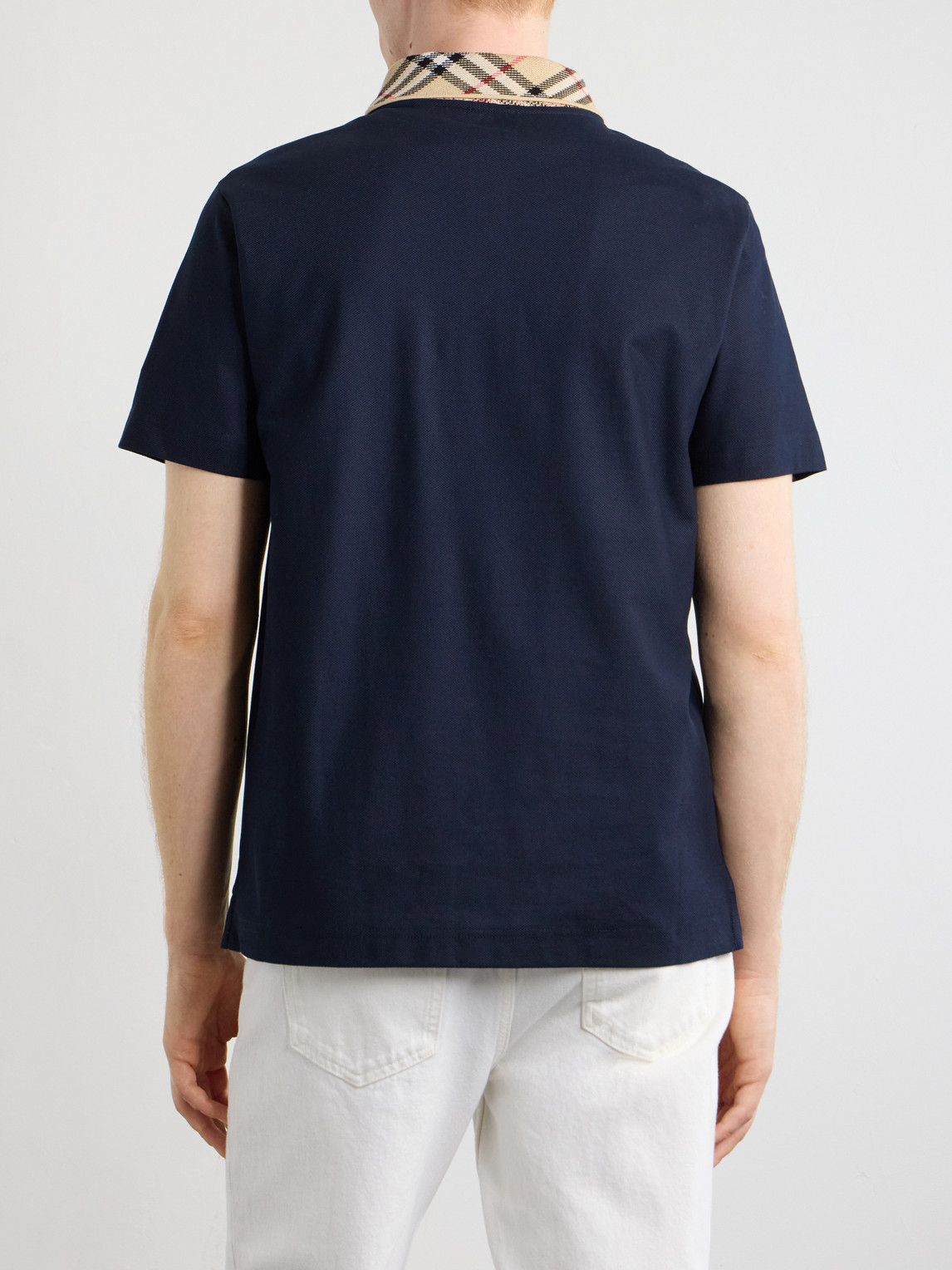 Checked Cotton-Piqué Polo Shirt