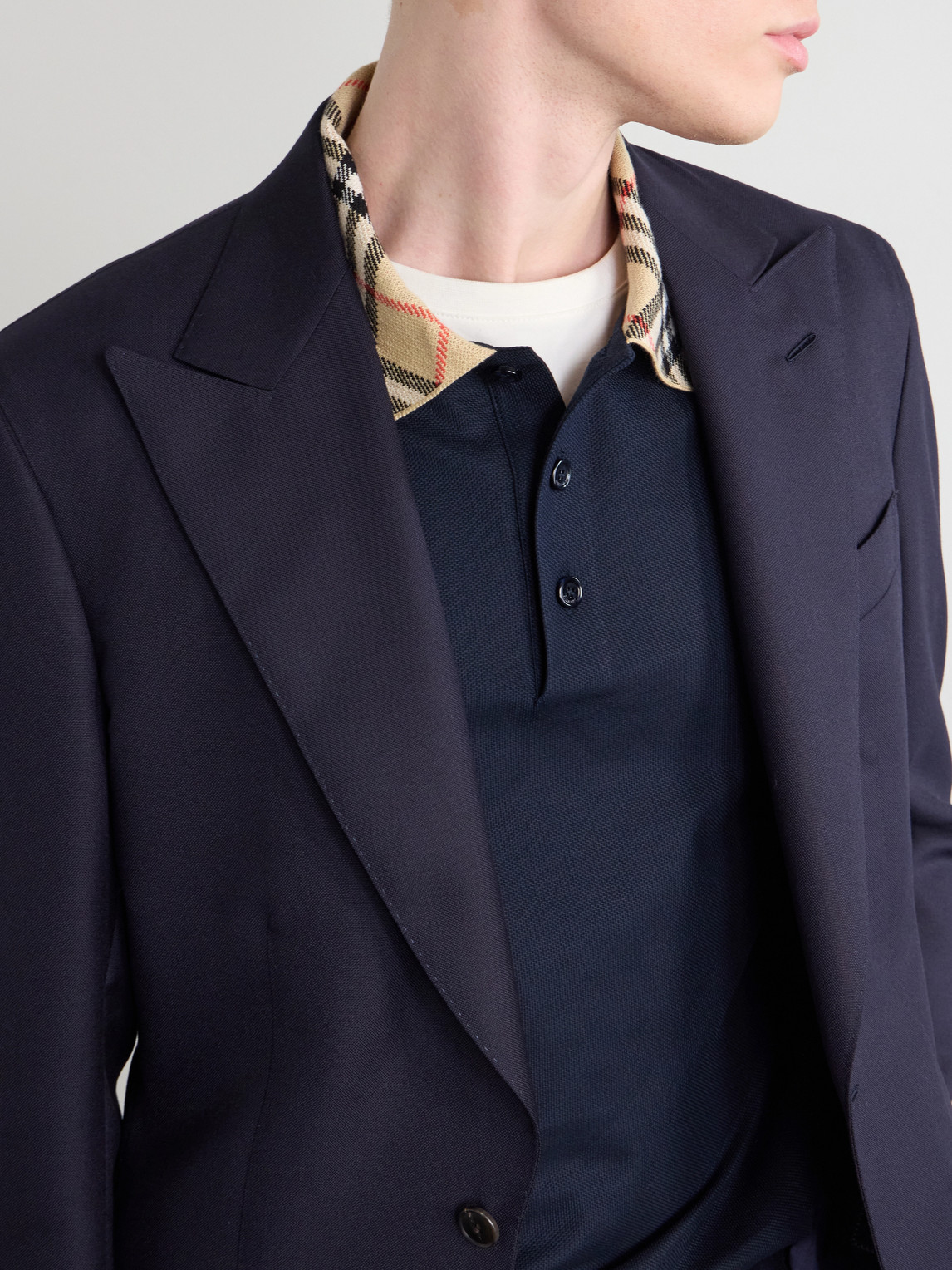 Checked Cotton-Piqué Polo Shirt