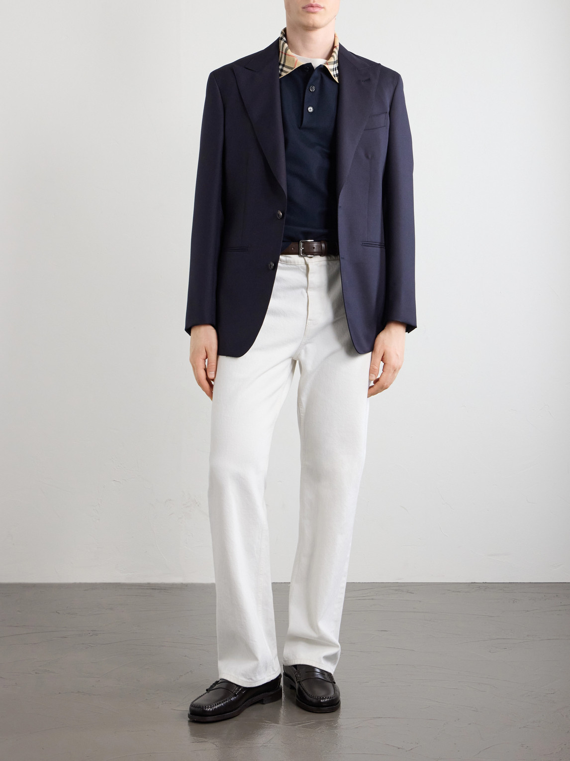 Checked Cotton-Piqué Polo Shirt