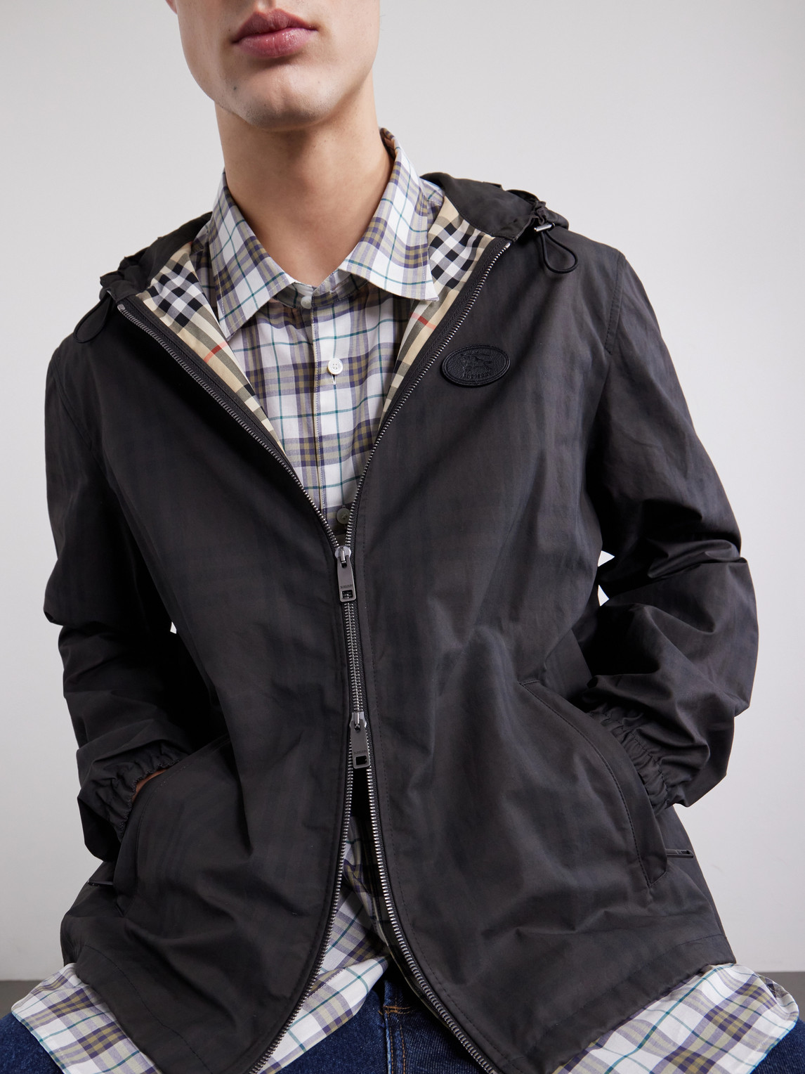 Newport Logo-Appliquéd Checked Cotton Jacket
