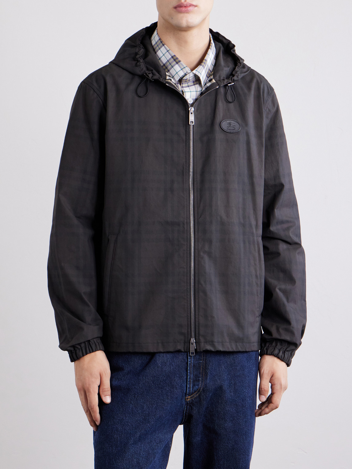 Newport Logo-Appliquéd Checked Cotton Jacket