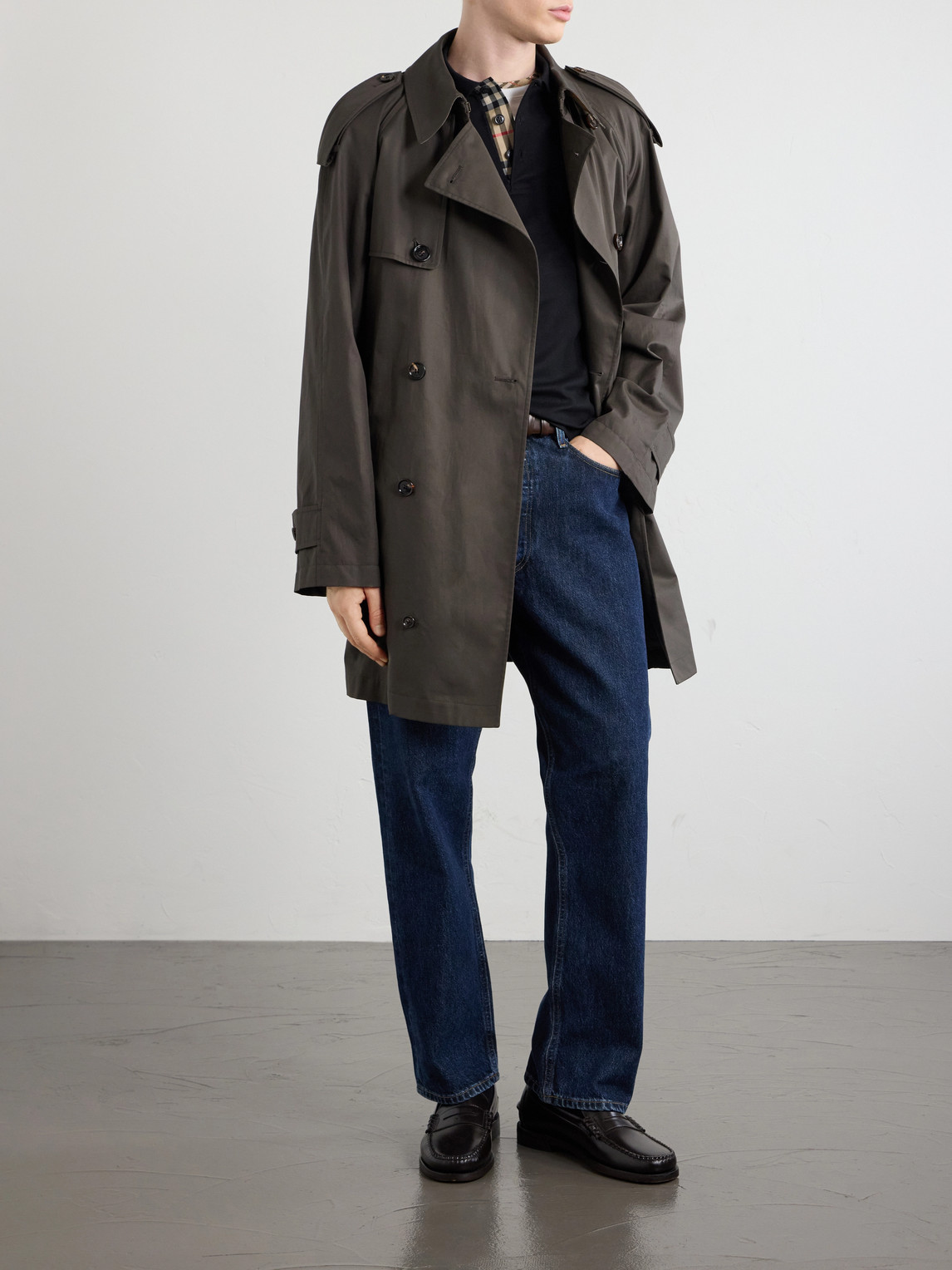 Belted Cotton-Gabardine Trench Coat