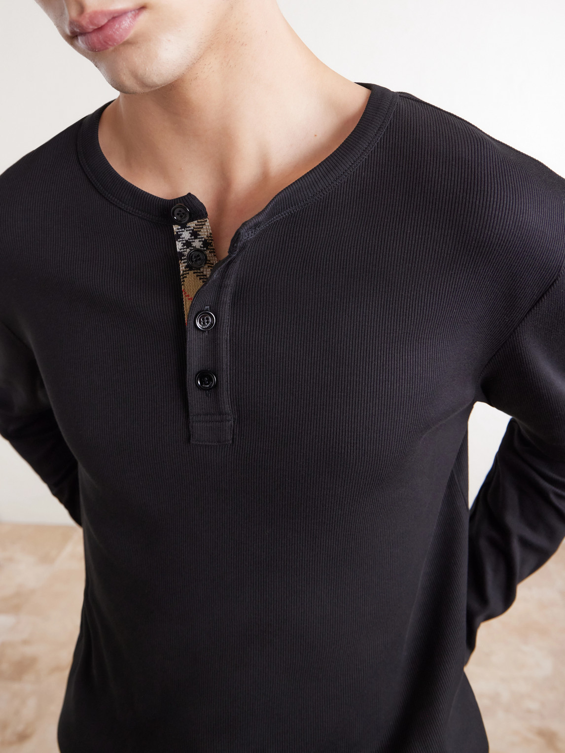 Logo-Embroidered Ribbed Cotton-Blend Jersey T-Shirt