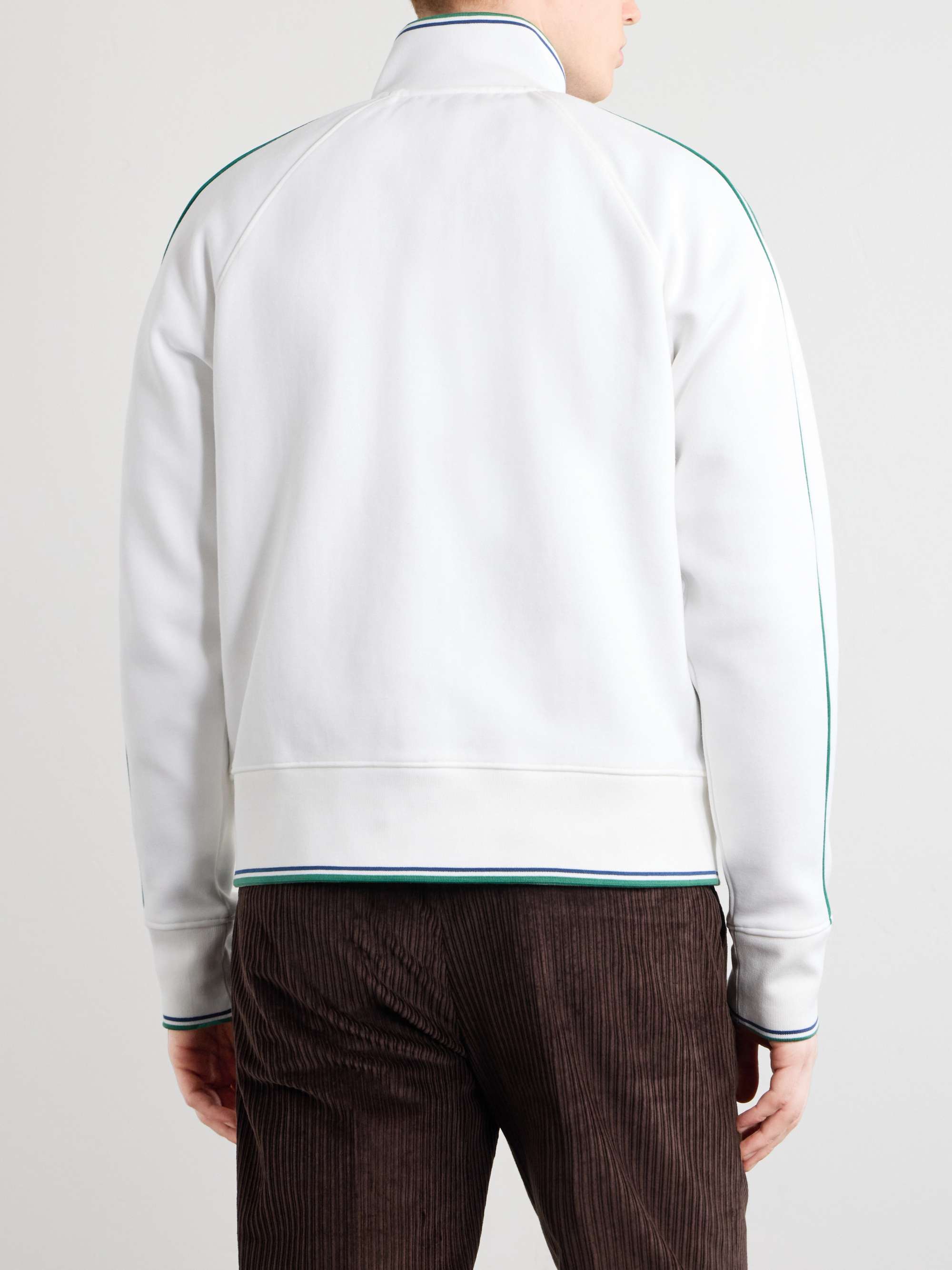 BURBERRY Logo-Embroidered Jersey Zip-Up Sweatshirt for Men | MR PORTER