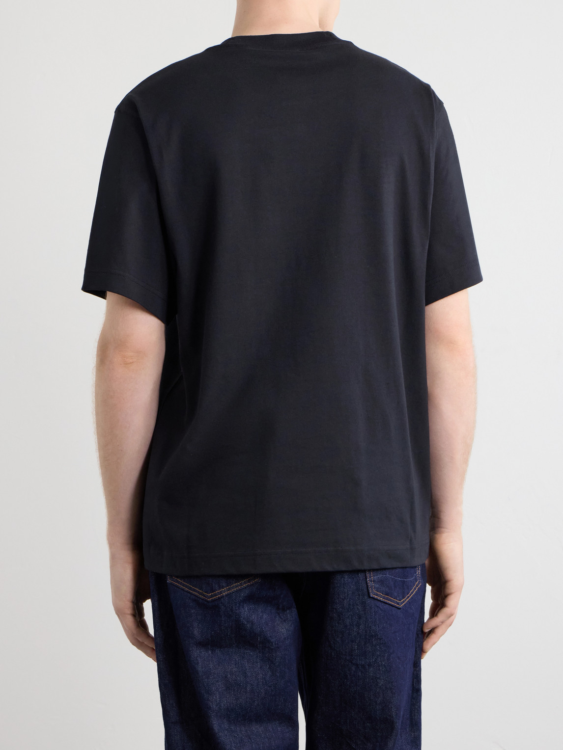 Burberry Logo-embroidered Cotton-jersey T-shirt In Black