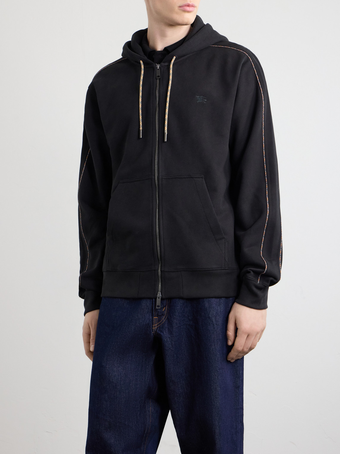 Logo-Embroidered Cotton-Jersey Zip-Up Hoodie