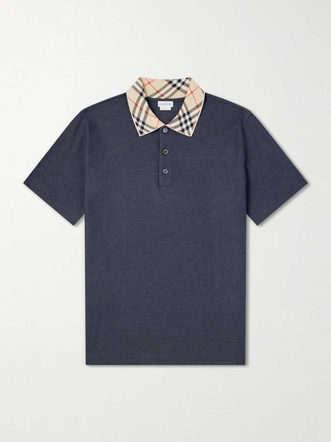 Checked Cotton-Piqué Polo Shirt