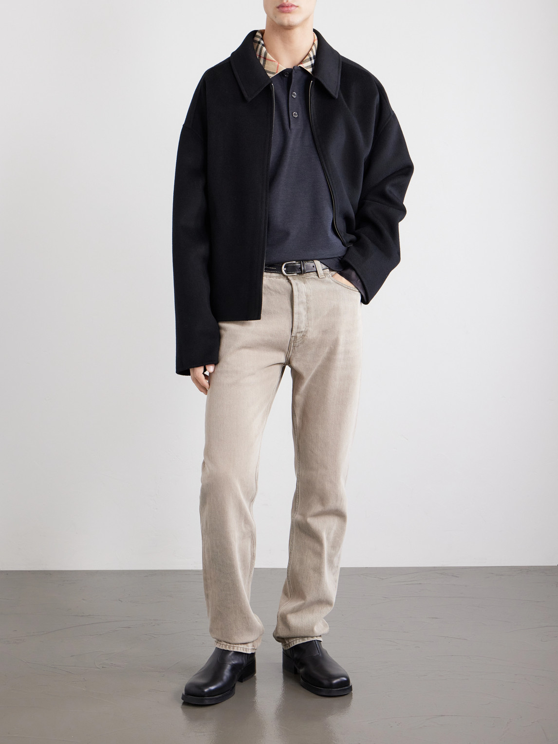 Checked Cotton-Piqué Polo Shirt