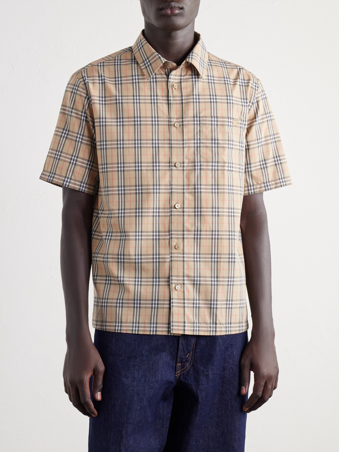 Checked Cotton-Poplin Shirt