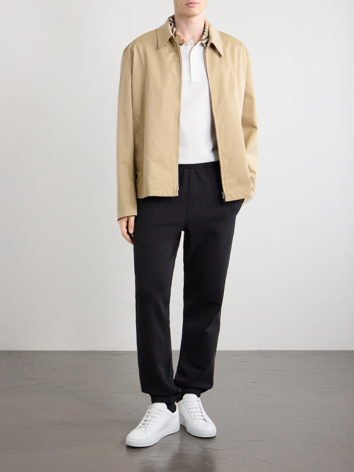 Tapered Checked Cotton-Jersey Sweatpants