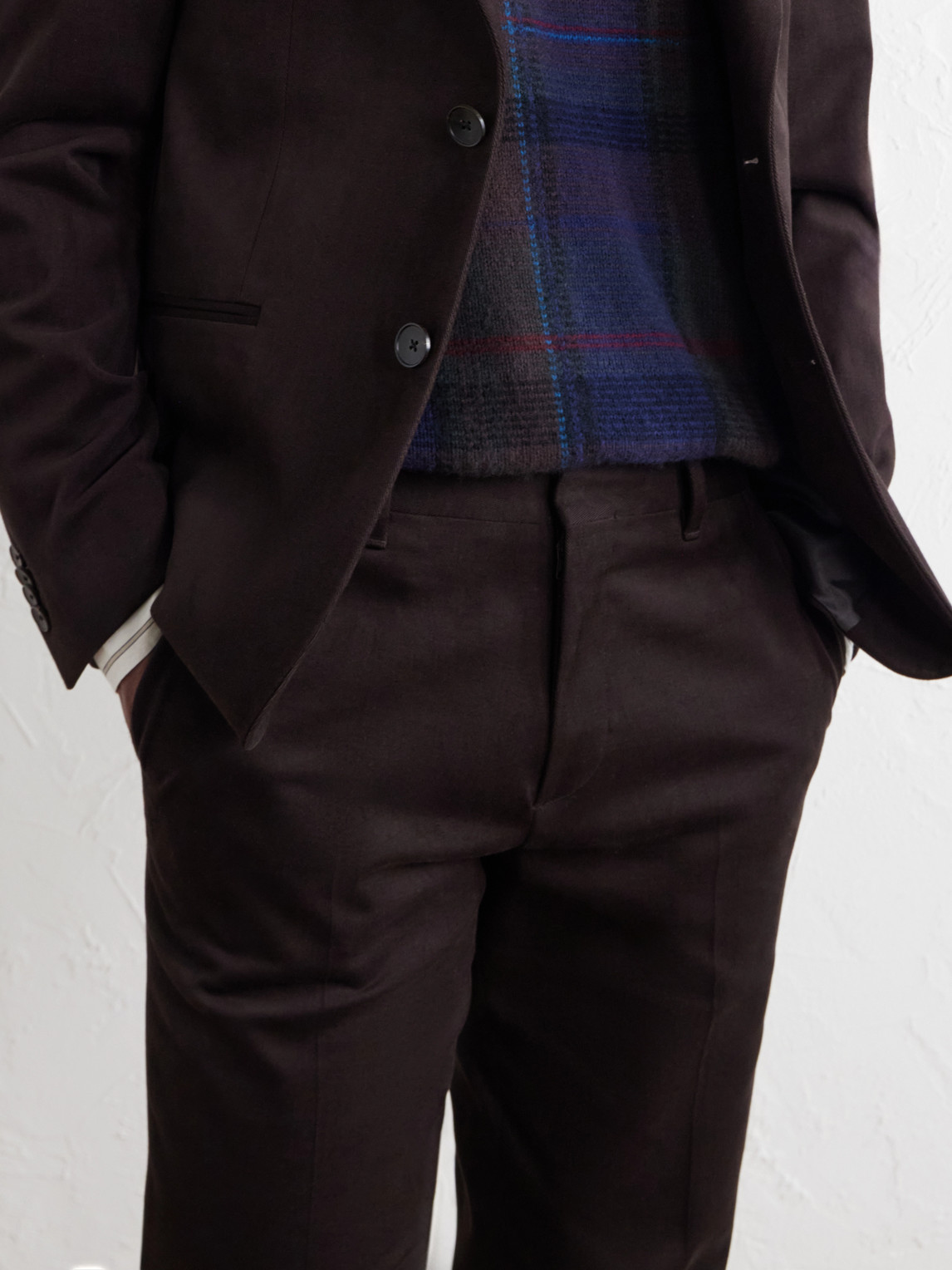 Mr P. - Straight-Leg Brushed Cotton-Blend Twill Suit Trousers