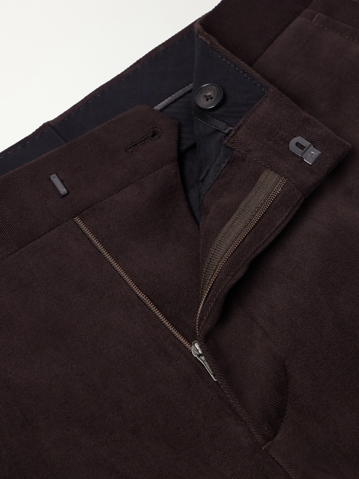 Mr P. - Straight-Leg Brushed Cotton-Blend Twill Suit Trousers