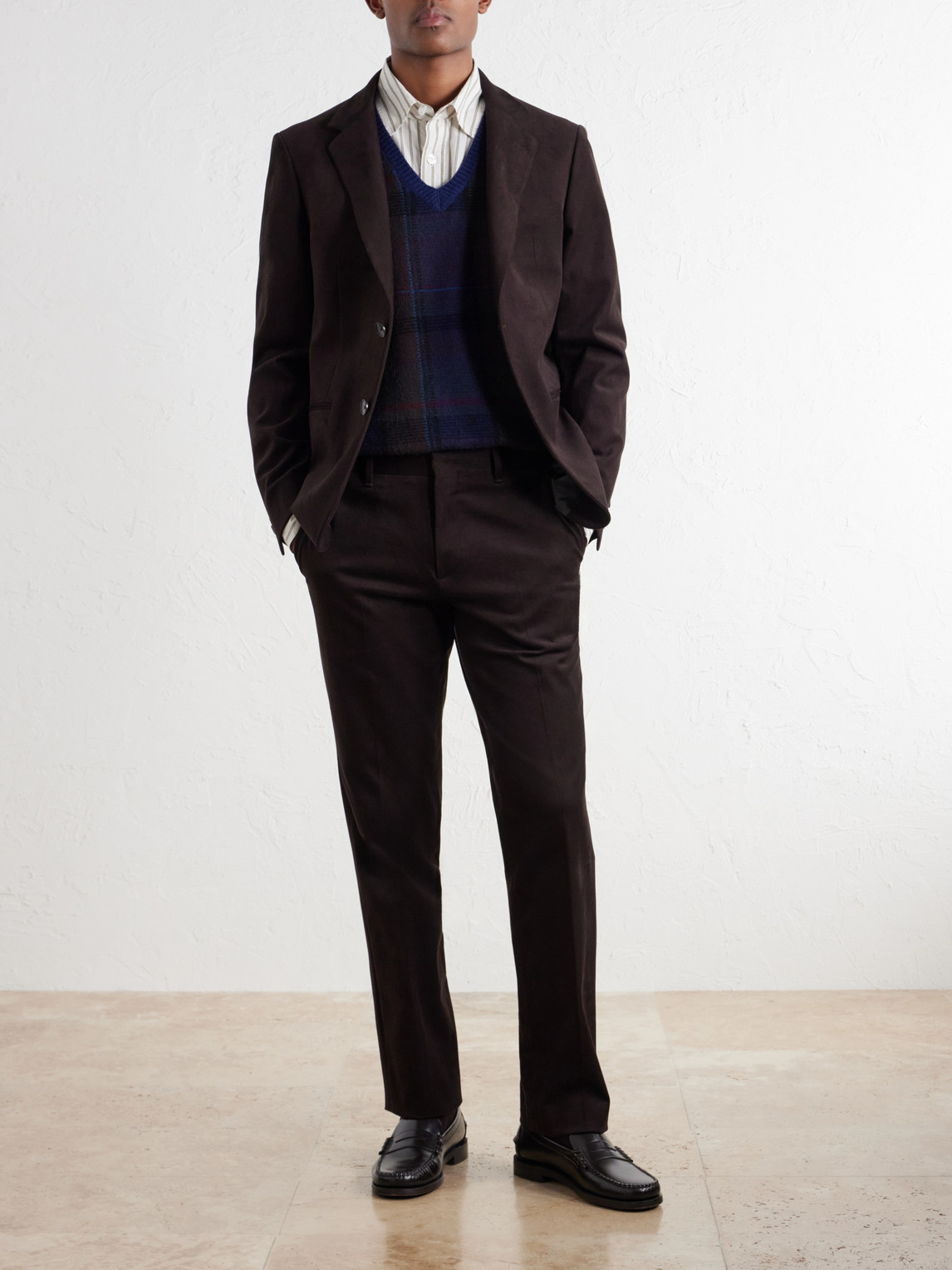 Mr P. - Straight-Leg Brushed Cotton-Blend Twill Suit Trousers
