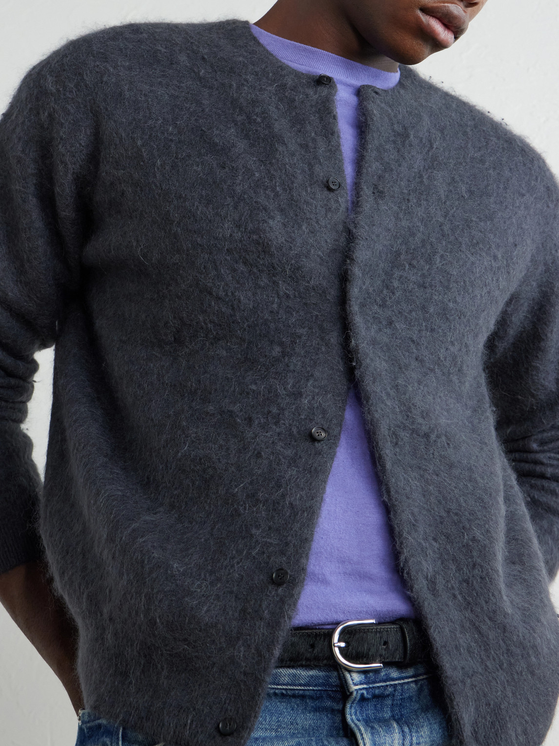 Garment-Dyed Alpaca Cardigan