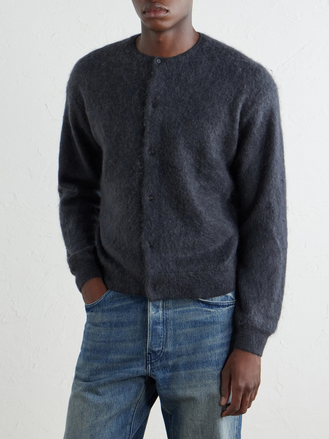 Garment-Dyed Alpaca Cardigan