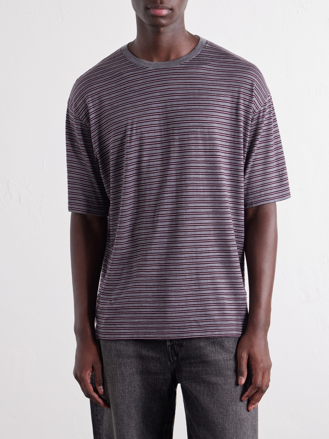 Striped Wool-Jersey T-Shirt