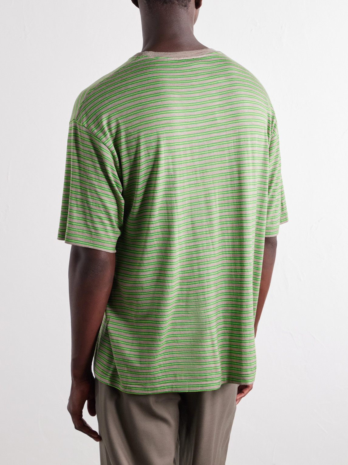Striped Wool-Jersey T-Shirt