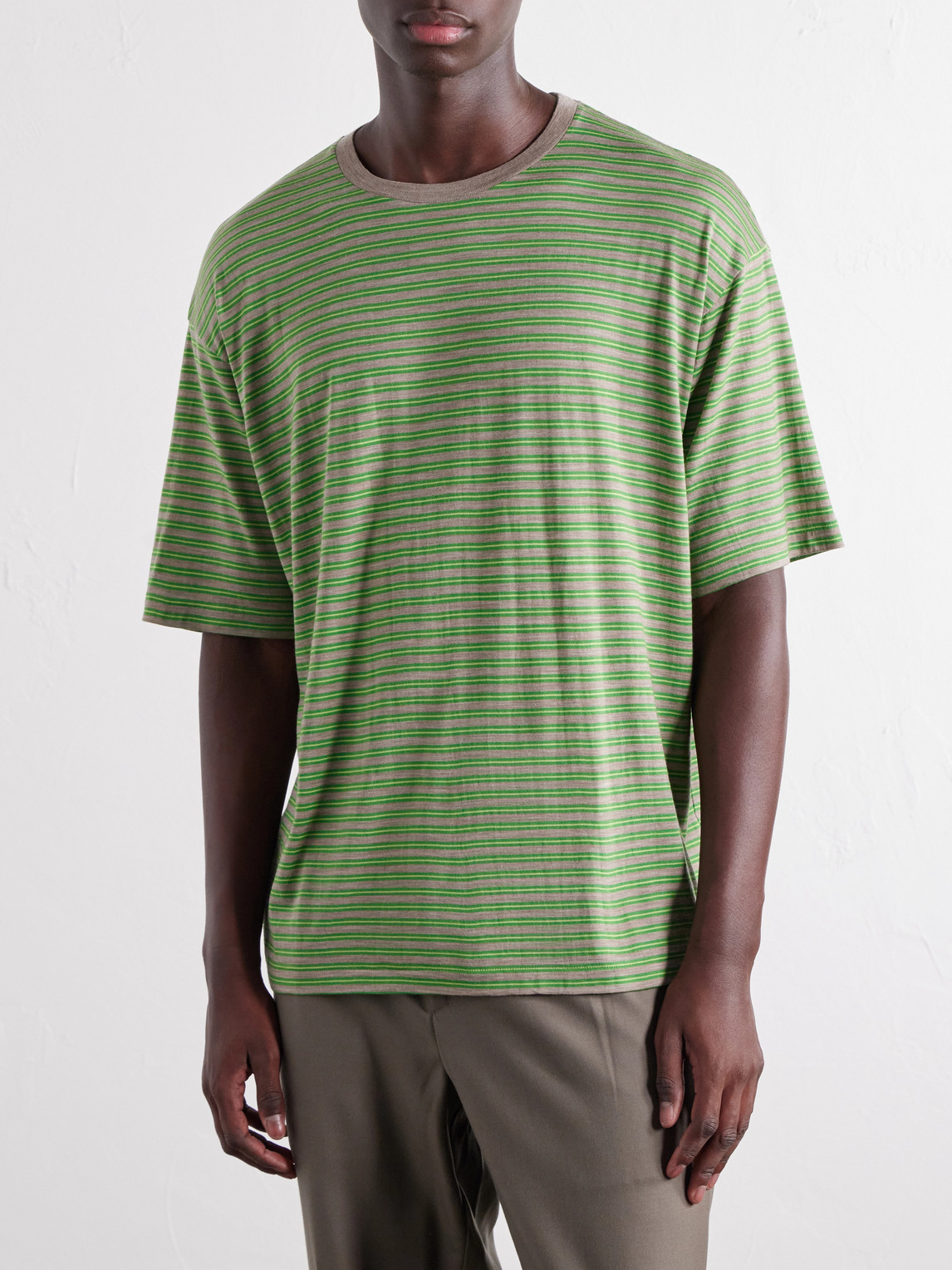 Striped Wool-Jersey T-Shirt