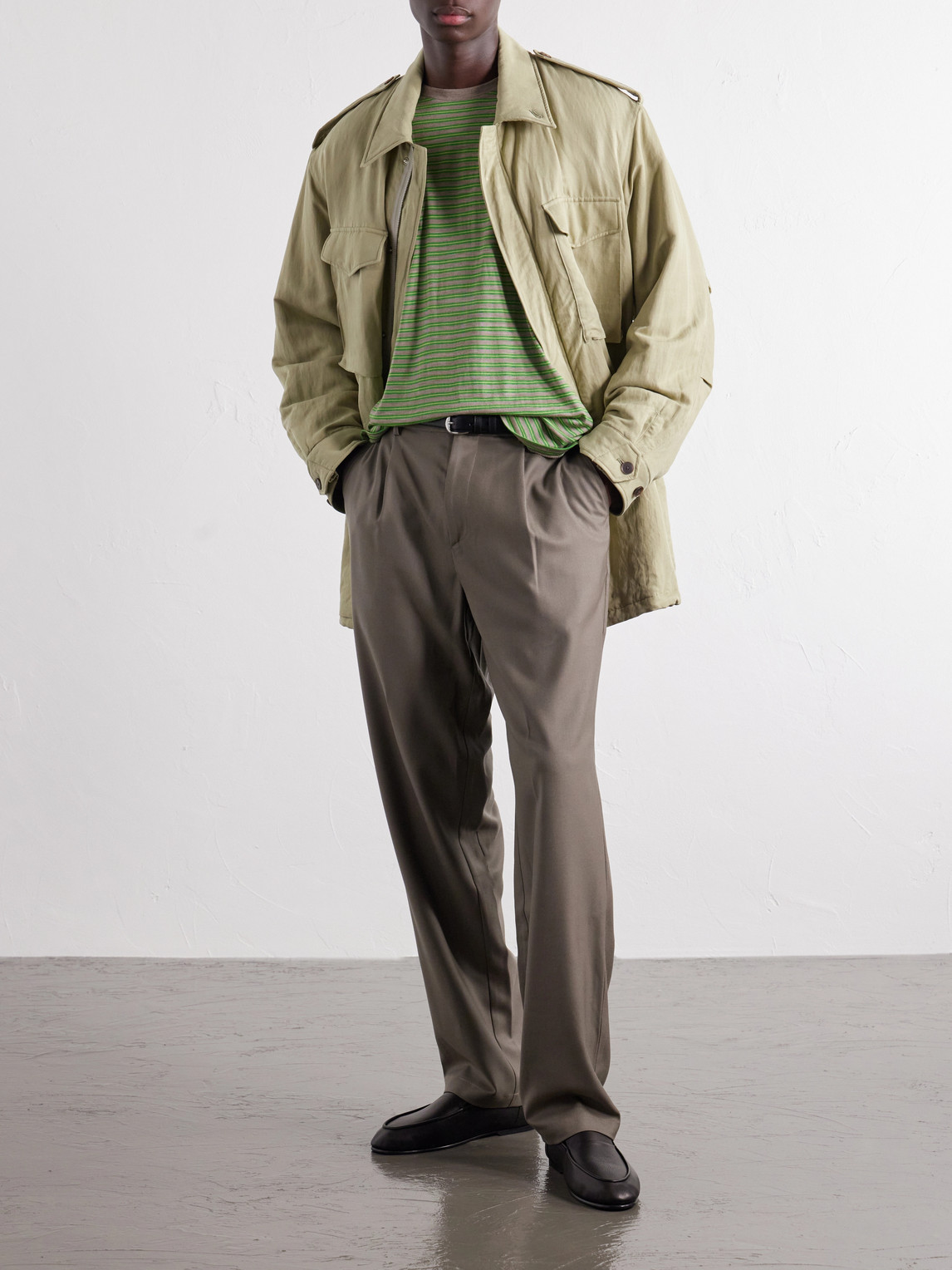 Striped Wool-Jersey T-Shirt